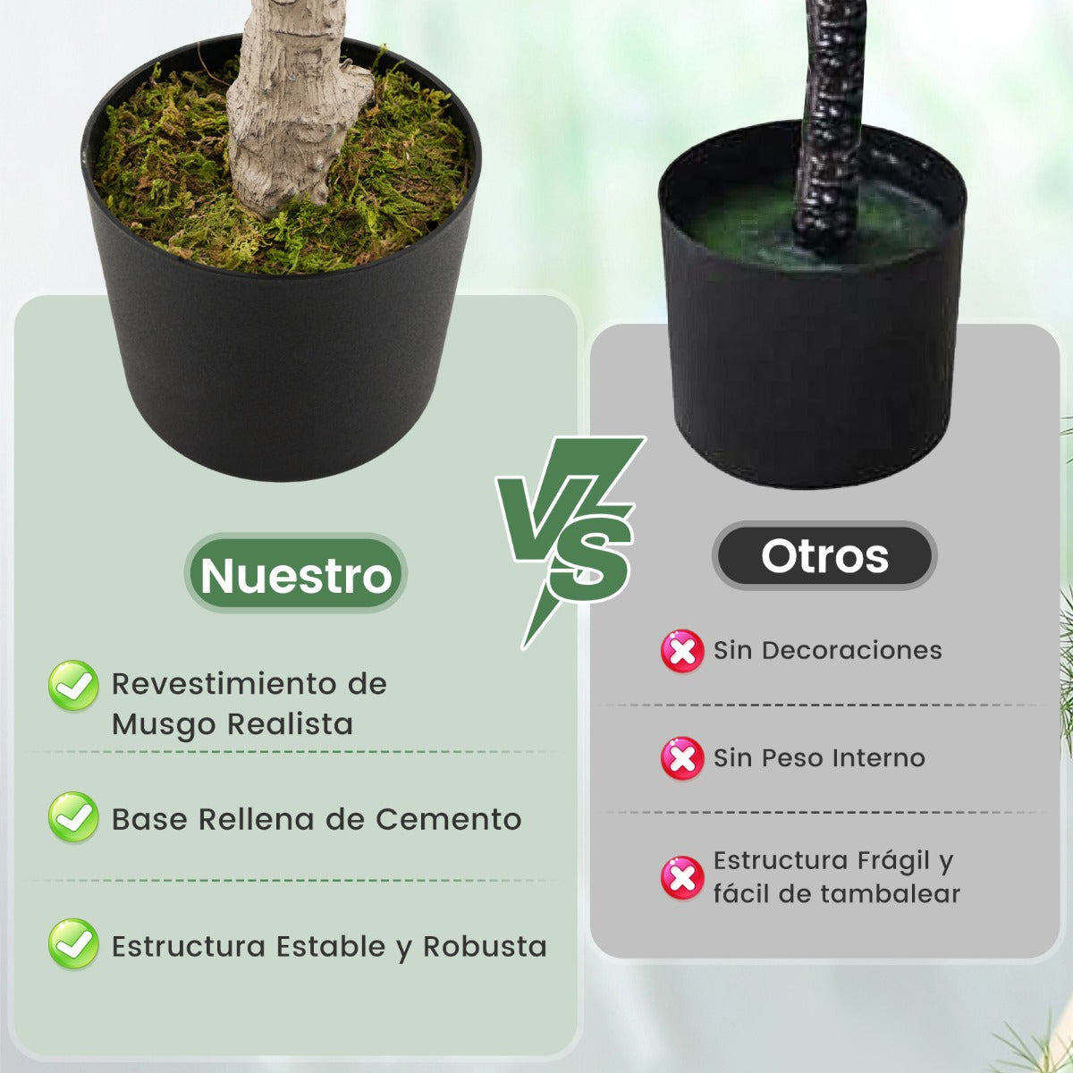 Árbol Artificial de Magnolia de 130 cm con Hojas de PEVA Troncos Multirramificados Musgo Realista