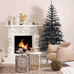 183 cm Árbol Artificial de Halloween Árbol de Navidad Decorativo con 250 Luces LED 791 Puntas de Rama para Hogar Oficina Escuela Negro