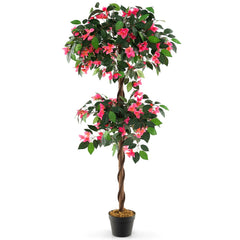 150cm Árbol de Buganvilla Artificial Planta Floral Falsa con 252 Flores 630 Hojas y Tronco de Madera Real Decoración para Hogar Oficina