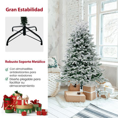 135cm/180cm Árbol de Navidad Artificial con Luces LED Blancas Cálidas y Base Montaje Fácil-135cm