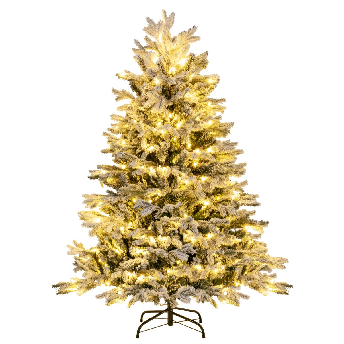135cm/180cm Árbol de Navidad Artificial con Luces LED Blancas Cálidas y Base Montaje Fácil-135cm
