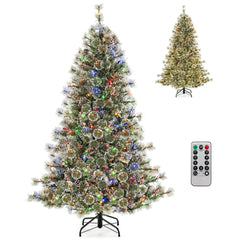 180 cm Árbol de Navidad Artificial Preiluminado con Conector Rápido de 360° 598 Agujas de Pino y Puntas de PVC 350 Luces LED Multicolor