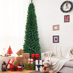 240 cm Árbol de Navidad Artificial Abeto Decoración 1000 Puntas PVC con Soporte de Metal Plegable para Fiesta Hogar Verde