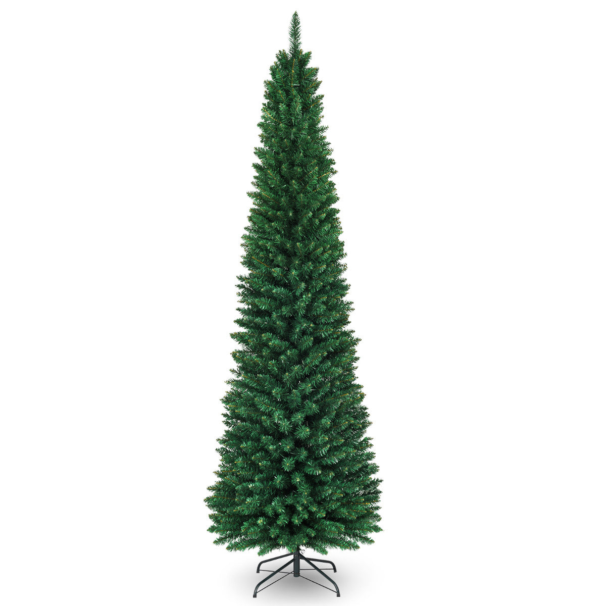 240 cm Árbol de Navidad Artificial Abeto Decoración 1000 Puntas PVC con Soporte de Metal Plegable para Fiesta Hogar Verde