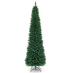 240 cm Árbol de Navidad Artificial Abeto Decoración 1000 Puntas PVC con Soporte de Metal Plegable para Fiesta Hogar Verde