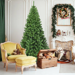 2,25m Árbol de Navidad con 1346 Ramas Bisagras y Base de Metal Resistente para Casa Oficina Tiendas Hoteles