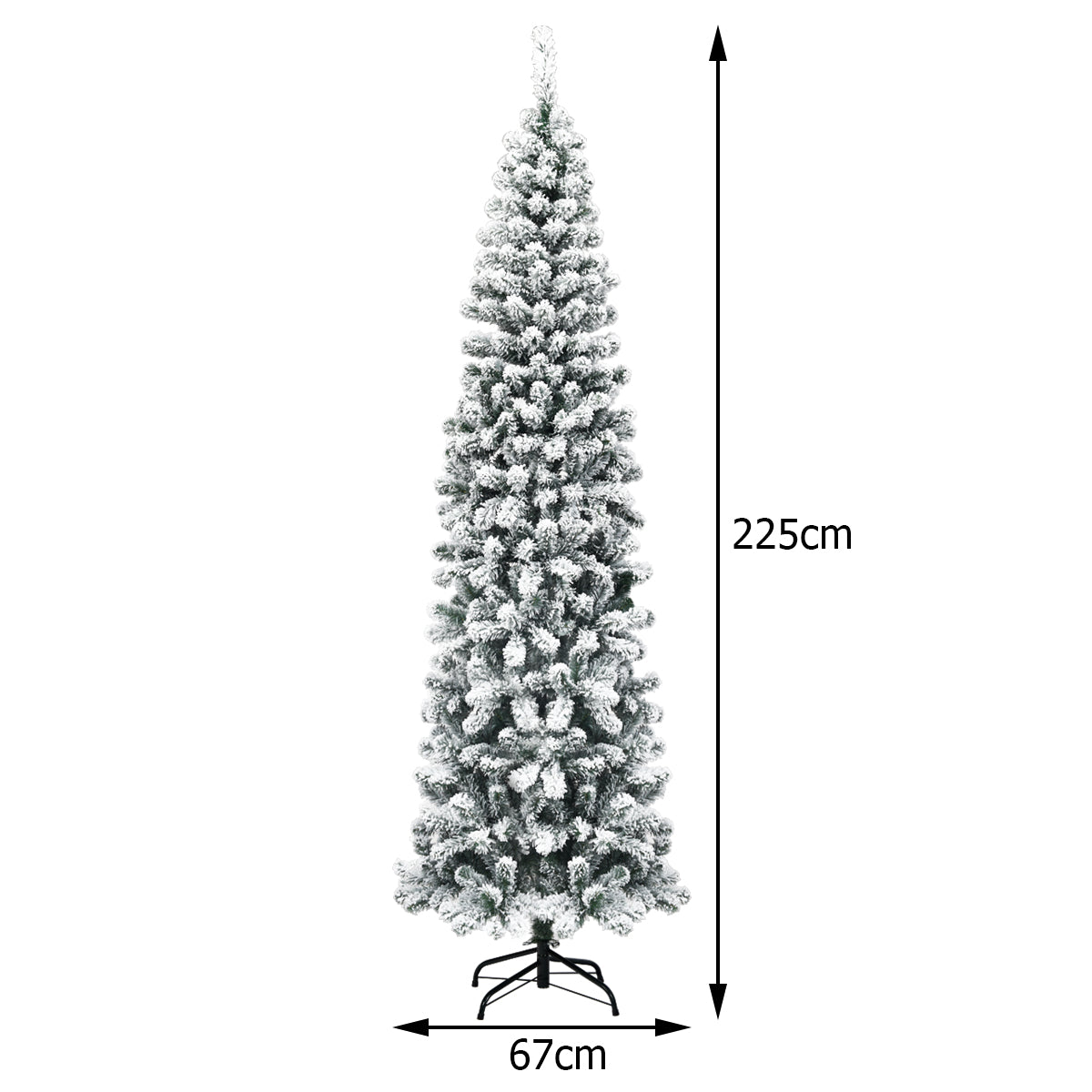 225 cm Árbol de Navidad Nevado Iluminado con 350 Luces LED Cálidas 641 Ramas y Base Plegable de Metal