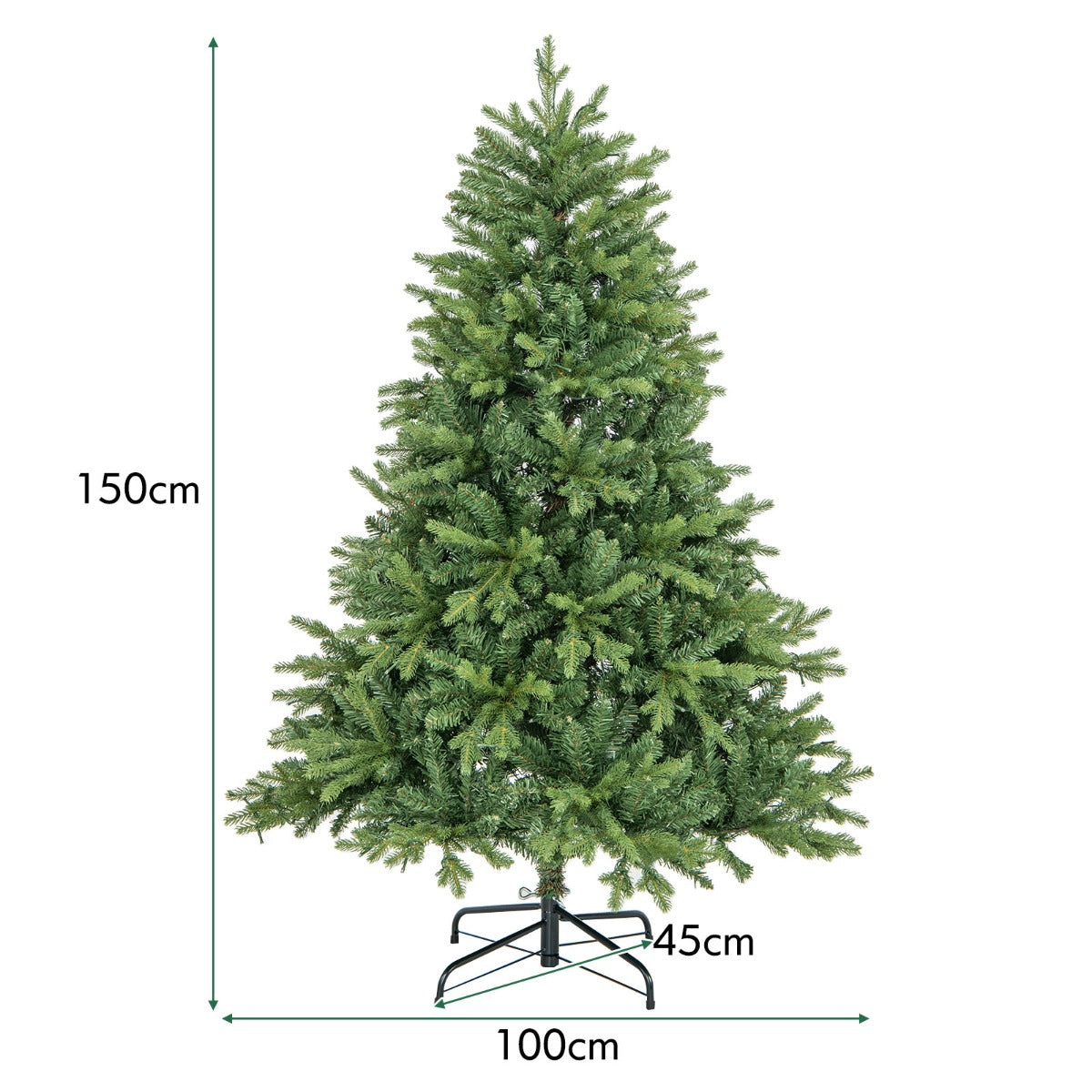 150/180cm Árbol de Navidad Artificial con Luces LED multicolores y Blancas Cálidas 11 Modos De Iluminación-150cm