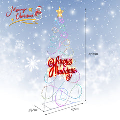 170cm Árbol de Navidad Colorido con 216 Luces LED 6 Modos de Luz para Decoración