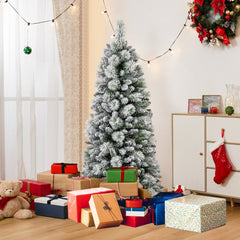 150 cm Árbol de Navidad Artificial Decorativo con Agujas de Pino 378 Puntas de Ramas 130 Luces LED Blancas Cálidas Sección Plegable