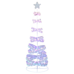 210cm Árbol de Navidad en Espiral Preiluminado con 341 Luces LED Cambio de Color