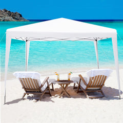 Carpa Plegable 3 x 3 m con Bolsa de Transporte para Jardin Toldo Pop-Up Plegable Altura Ajustable para Playa Camping Patio Mercado Blanco