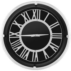 34,5/45cm Reloj de Pared Silencioso Estructura de Plata Números Romanos Cubierta de Vidrio-S
