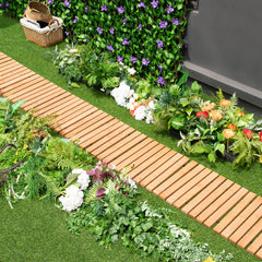 Sendero Enrollable de Madera para Jardín Pasarela con Alambre y Textura Antideslizante Resistente a la Intemperie 245 x 43 cm Marrón