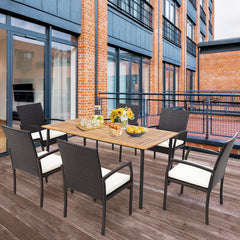 Set de 2 Sillas de Mimbre para Patio con Cojín Suave Silla de Ratán PE Marco de Metal Sillones para Patio Balcón Piscina 62 x 55 x 89 cm