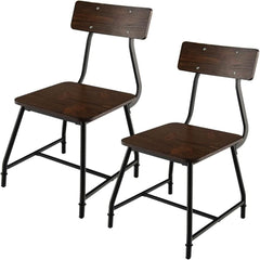 Juego de Mesa de Comedor de 5 Piezas de Madera Set de Mesa Rectangular y 4 Sillas de Cocina con Estructura de Metal-Silla-Marrón