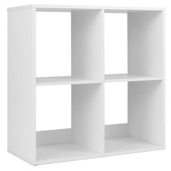 Estantería con 4 Cubos con Espalda Abierta para Almacenamiento con Kit Antivuelco para Estudio Dormitorio Salón 69,5 x 33 x 69,5 cm Blanco