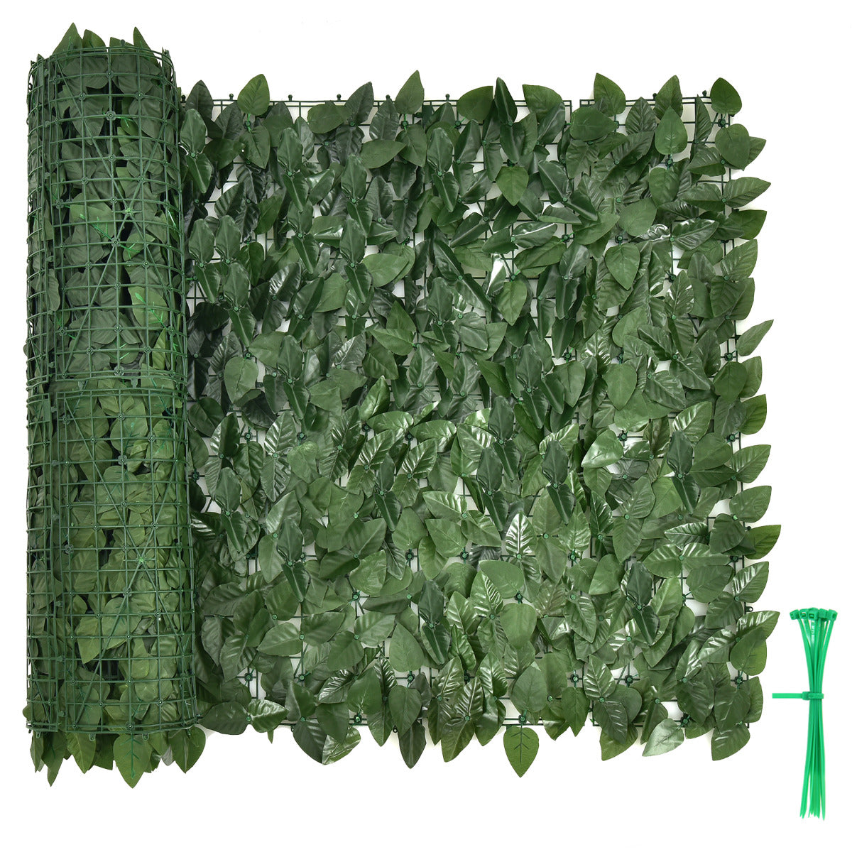Seto Artificial con 24 Pequeños Paneles 1728 Hojas de Haya Falsa sin Mantenimiento Panel Decorativo para Interior Jardín Bar 300 x 100 cm