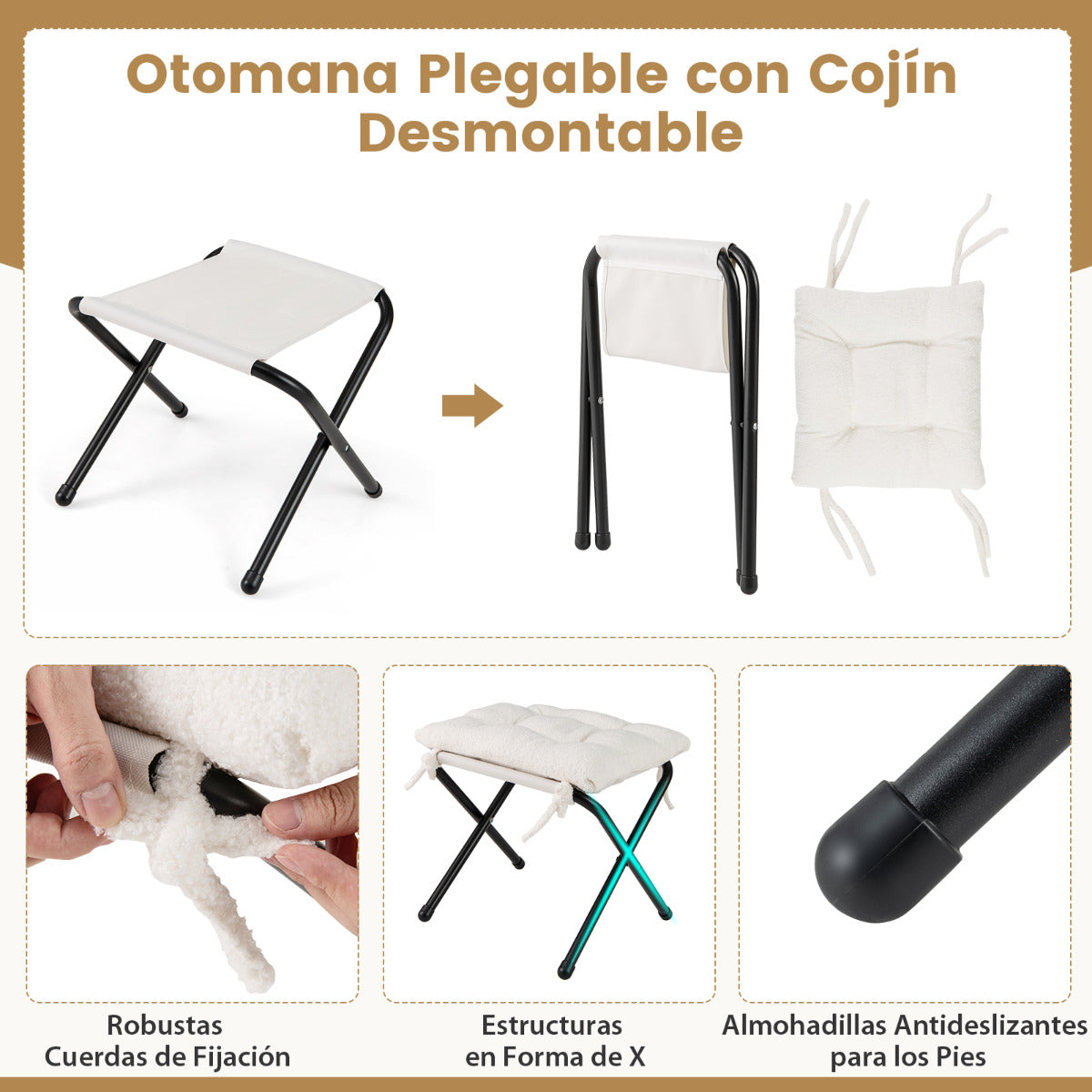 Sillón con Otomana Sillón de Ocio Moderno con Reposapiés Plegable Cojín de Cabeza Reposabrazos Silla Tapizada para Salón Dormitorio Beige