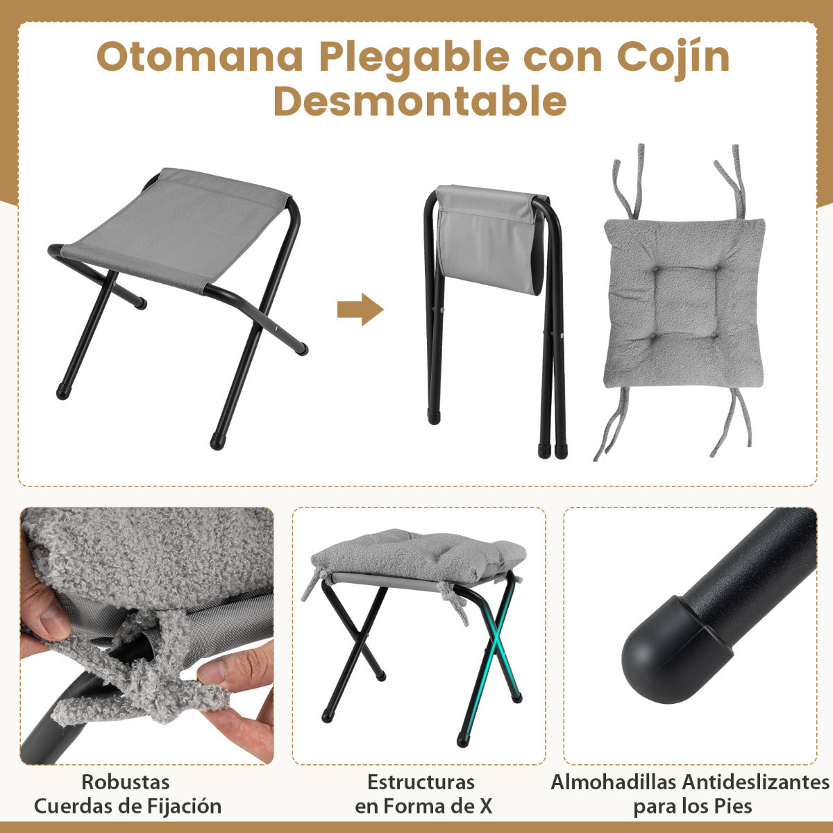 Sillón con Otomana Sillón de Ocio Moderno con Reposapiés Plegable Cojín de Cabeza Reposabrazos Silla Tapizada para Salón Dormitorio Gris