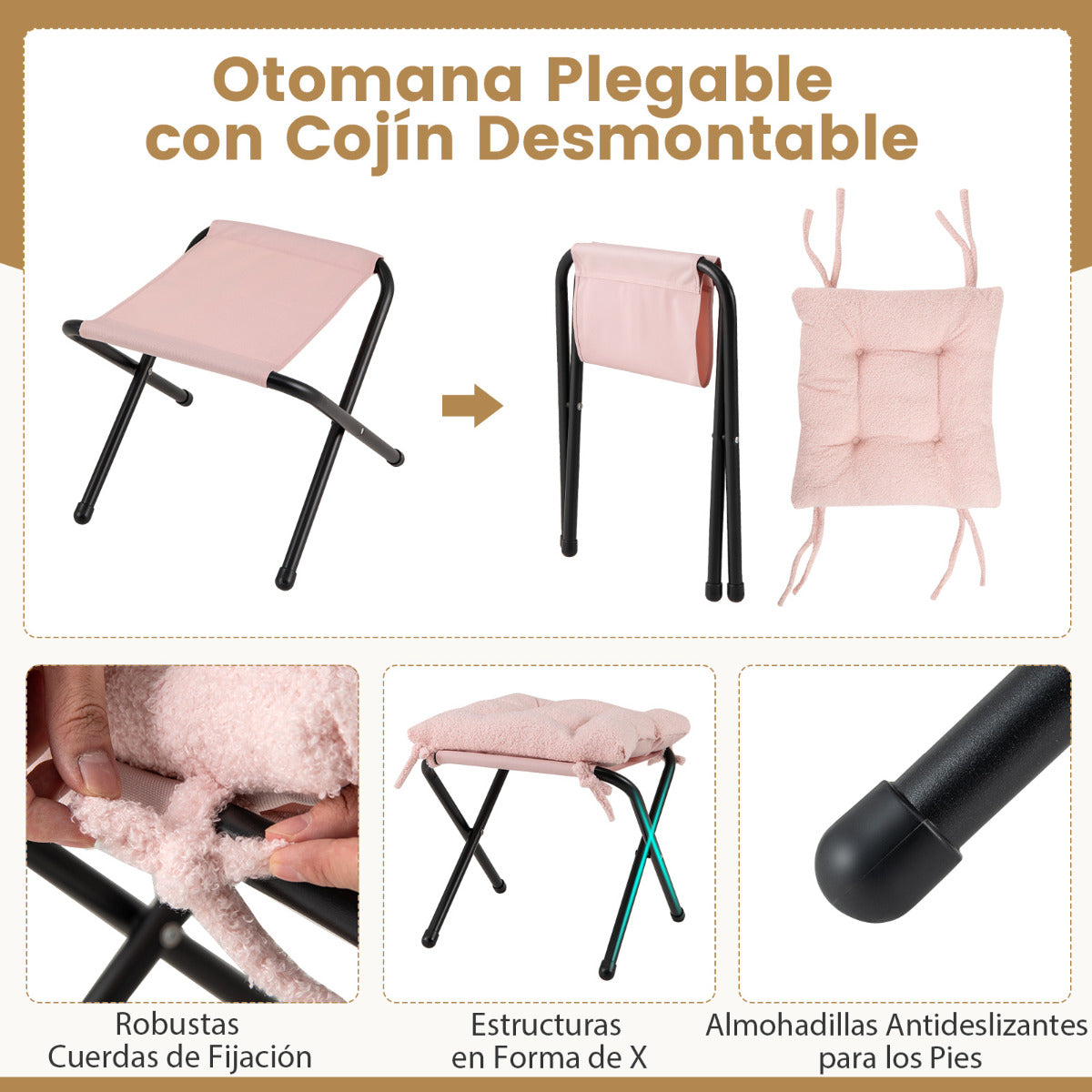 Sillón con Otomana Sillón de Ocio Moderno con Reposapiés Plegable Cojín de Cabeza Reposabrazos Silla Tapizada para Salón Dormitorio Rosa