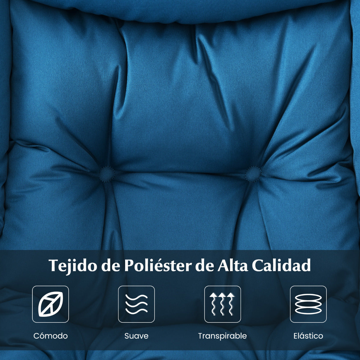 Sillón Reclinable con Otomana Butaca de Ocio con Almohada Reposapiés Reposabrazos Sofá para Salón Dormitorio 75 x 81 x 94,5 cm Azul