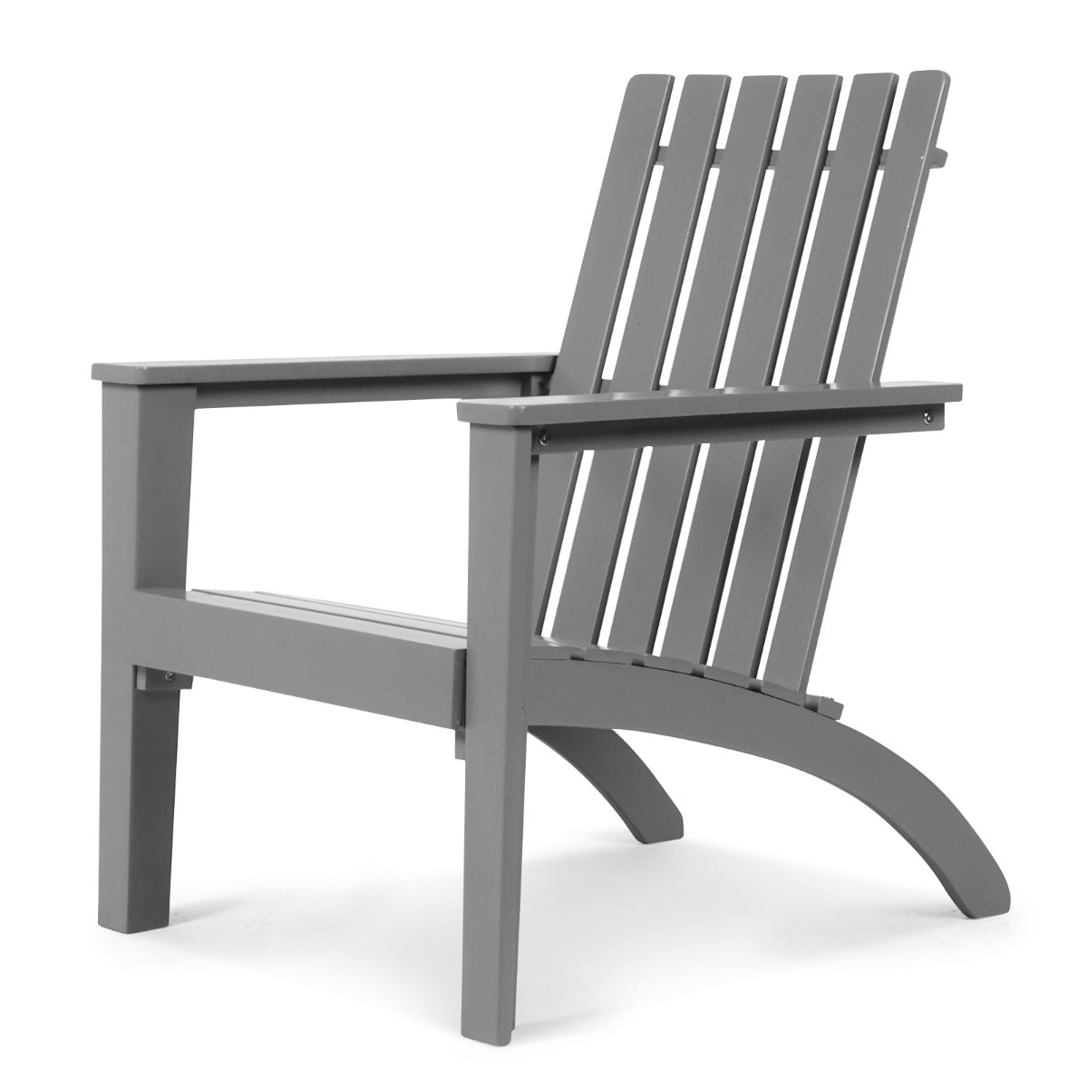 Silla Adirondack de Madera Acacia de Jardín Ergonómico con Apoyabrazos Sillón para Balcón Patio Piscina Terraza 69 x 73 x 85 cm Gris