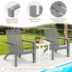 Silla Adirondack de Madera Acacia de Jardín Ergonómico con Apoyabrazos Sillón para Balcón Patio Piscina Terraza 69 x 73 x 85 cm Gris