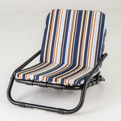 Paquete de 2 Sillas Plegables Sillas Portátiles de Patio con Respaldo Bajo Cojín Algodón Aluminio Correas para Hombro Carga 135 kg Azul