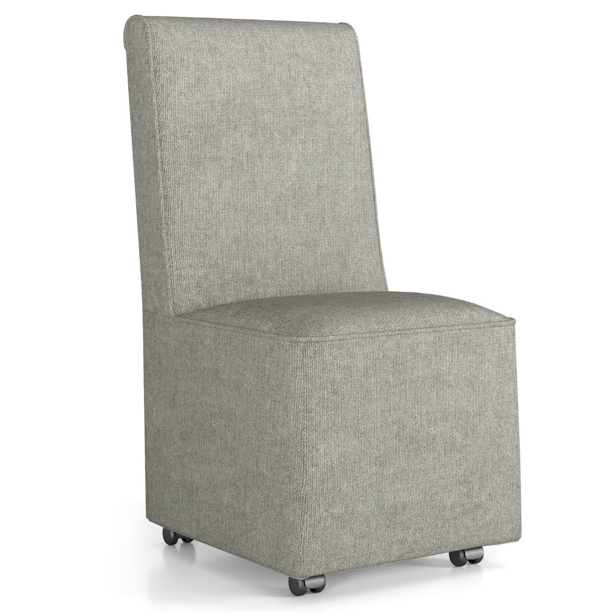 Silla Tapizada de Tela de Lino con Ruedas Resistentes Cubierta Removible Cómoda Silla de Ocio 47 x 60,5 x 98 cm Gris