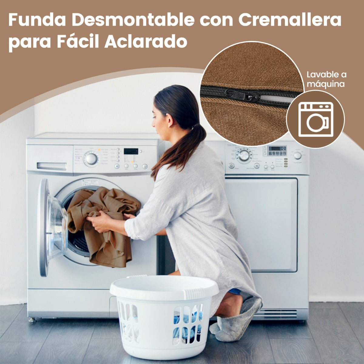 Sofá Cama Plegable 3 en 1 Colchón de Espuma de Densidad Funda Extraíble y Lavable Cama de Invitados Portátil 190 x 71 x 15 cm Marrón