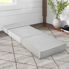 Sofá Cama Plegable 3 en 1 Colchón de Espuma de Densidad Funda Extraíble y Lavable Cama de Invitados Portátil 190 x 71 x 15 cm Gris