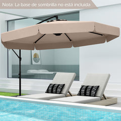 Sombrilla Colgante de 305 cm con Funda Ajuste de Inclinación Manivela 8 Varillas para Exterior-Beige