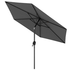 Sombrilla de Patio con Sistema de Inclinación con Botón Manivela Techo Ventilado 230 x 230 x 220 cm-Gris
