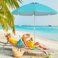 Sombrilla de Playa Portátil Inclinación Regulable con Bolsa de Transporte para Jardín Patio Exterior Azul 198 x 213 cm