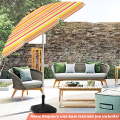 Sombrilla de Playa Portátil Inclinación Regulable con Bolsa de Transporte para Jardín Patio Exterior Rojo y Amarillo 198 x 213 cm