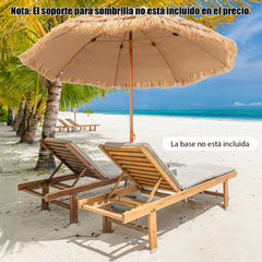 Sombrilla Tiki de Paja 205 cm Hawaiana con 8 Costillas de Metal Superior de 7 Niveles Portátil para Playa Patio Piscina Natural