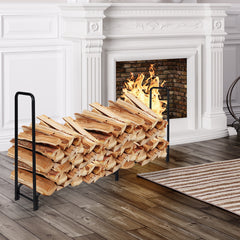 Soporte para Leña con Resistente Marco de Metal Tubular Protección Antioxidante 245 x 36 x 122,5 cm