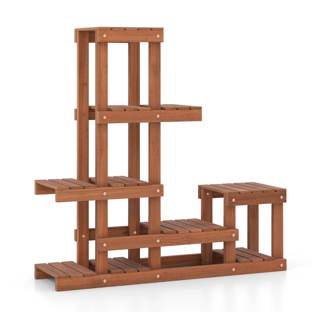 Soporte para Plantas Flores de Madera de 6 Niveles Estante Esquinero Decorativa de Escalera para Jardín Exterior Balcón 90 x 25 x 91,5 cm