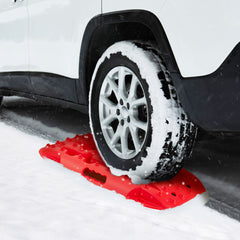 Tablas de Tracción Todoterreno Alfombrillas de Tracción 2 Piezas para Nieve Extracción y Recuperación de Vehículos 58 x 31 x 6 cm Rojo