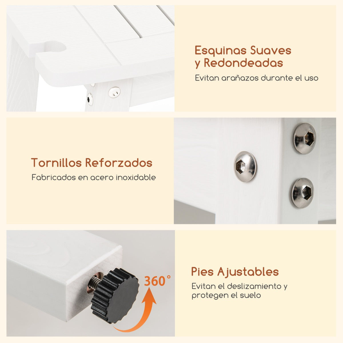Taburete de Ducha de HIPS con Asa Impermeable con Estante Inferior para Baño 41 x 31,5 x 43,5 cm Blanco