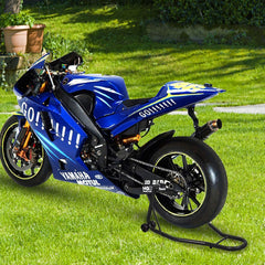 Caballete Trasero Moto Acero Inoxidable para Rueda Trasera Motocicleta Soporte Portátil y Móvil Negro