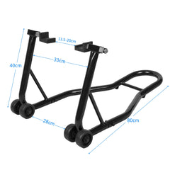 Caballete Trasero Moto Acero Inoxidable para Rueda Trasera Motocicleta Soporte Portátil y Móvil Negro