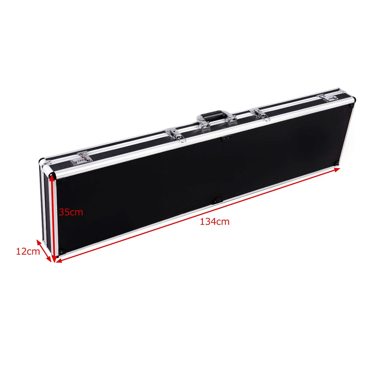 Estuche rígido para rifles de aluminio Estuche para pistolas con 2 cerraduras de combinación negro