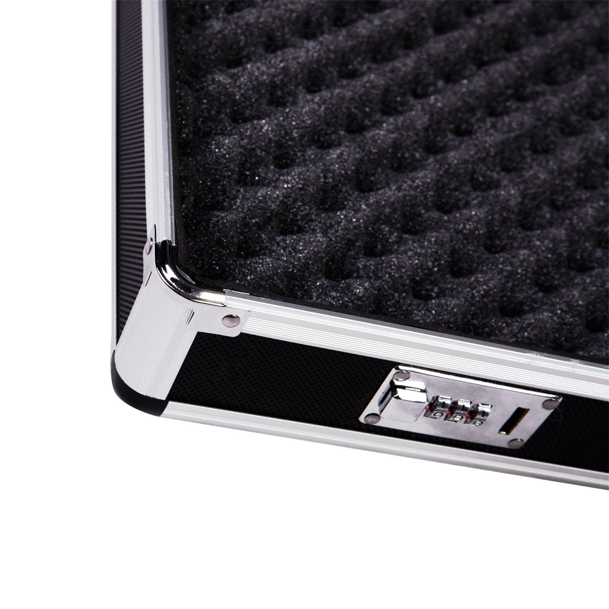 Estuche rígido para rifles de aluminio Estuche para pistolas con 2 cerraduras de combinación negro