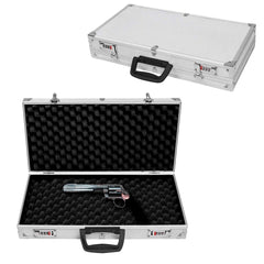 Maletín para Pistola de Aluminio Caja de Munición Caza 47x25x8,3cm 2 Bloqueos