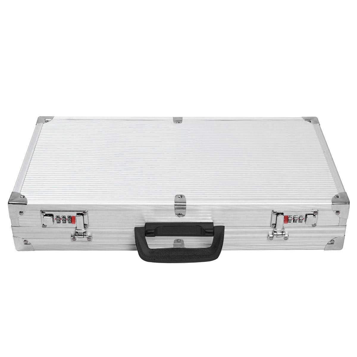 Maletín para Pistola de Aluminio Caja de Munición Caza 47x25x8,3cm 2 Bloqueos