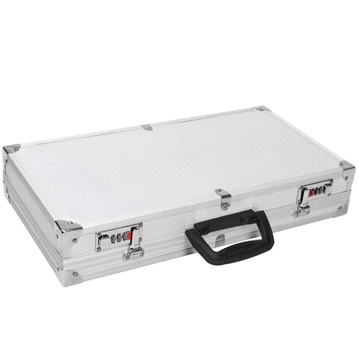 Maletín para Pistola de Aluminio Caja de Munición Caza 47x25x8,3cm 2 Bloqueos