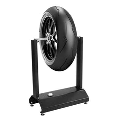 Dispositivo Equilibradora de Ruedas de Motos Soporte de Equilibrado Conos Regulables para Centrado para Casa Taller 40,5 x 22 x 51 cm Negro