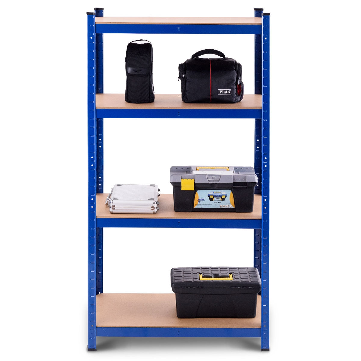 Estante de Almacenamiento para Garaje de Hierro y MDF de 4 estantes Estantería Pesado 80x40x160cm azul